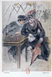 Una prostituta e il suo cliente, illustrazione da 